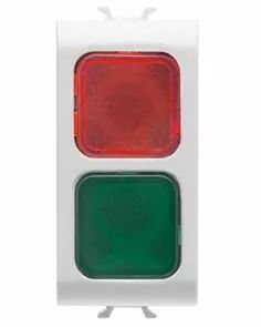 Voyant di signalisation doble - rouge/vert - 1 module - blanc - chorus