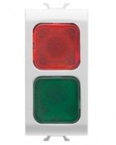 Voyant di signalisation doble - rouge/vert - 1 module - blanc - chorus