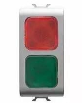 Voyant di signalisation doble - rouge/vert - 1 module - titane - chorus