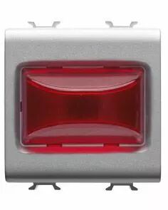 Voyant en saillie - 12v ac/dc / 230v ac 50/60 hz - rouge - 2 modules - titane - chorus