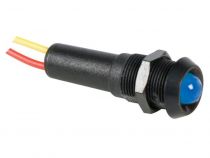 Voyant led bleu 12v - boitier noir (12VBB)