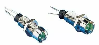 Voyant led d:3mm vert chrome diametre percage 5,2mm