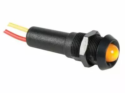 Voyant led jaune 12v - boitier noir (12VBY)