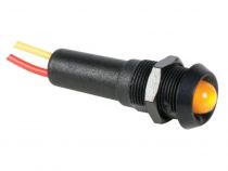 Voyant led jaune 12v - boitier noir (12VBY)