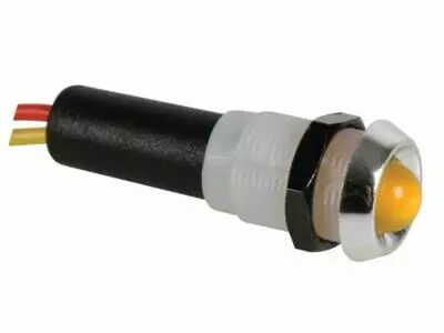 Voyant led jaune 24v - boitier chrome (24VCY)
