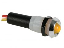 Voyant led jaune 24v - boitier chrome (24VCY)