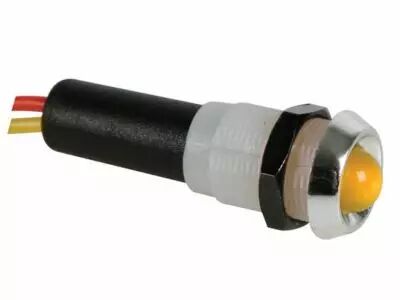 Voyant led jaune 5v - boitier chrome (5VCY)