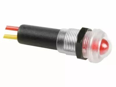 Voyant led rouge 12v resistant a l eau - boitier noir (12VTR)