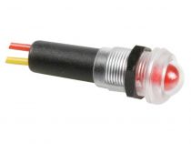 Voyant led rouge 12v resistant a l eau - boitier noir (12VTR)