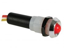 Voyant led rouge 24v - boitier chrome (24VCR)