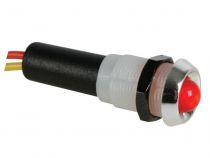 Voyant led rouge clignotant 12v - boitier chrome (12VCFR)