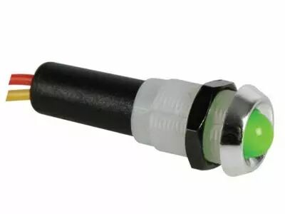 Voyant led vert 24v - boitier chrome (24VCG)