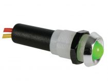 Voyant led vert 24v - boitier chrome (24VCG)