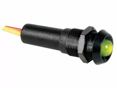 Voyant led vert clignotant 12v - boitier noir (12VBFG)