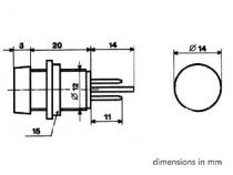 Voyant rond 14mm 12v bleu (HRJC012B)