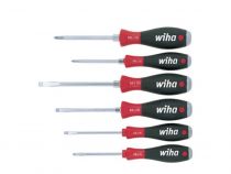 Wiha Jeu De Tournevis Softfinish® Fente, Phillips 6 Pcs Lame Six Pans Avec Disque De Frappe  (21250) (WH21250)